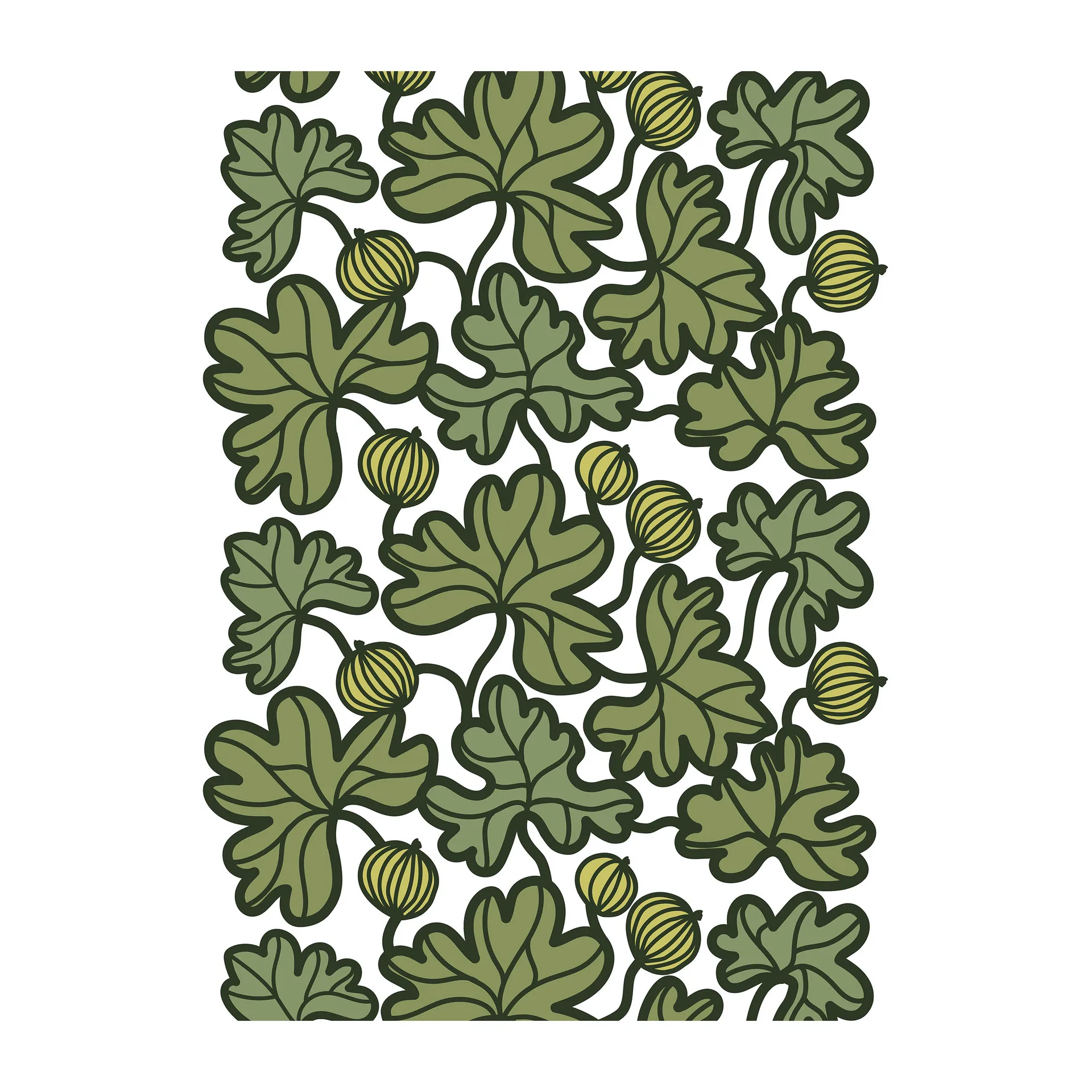 Krusbär Stoff, Grün Arvidssons Textil