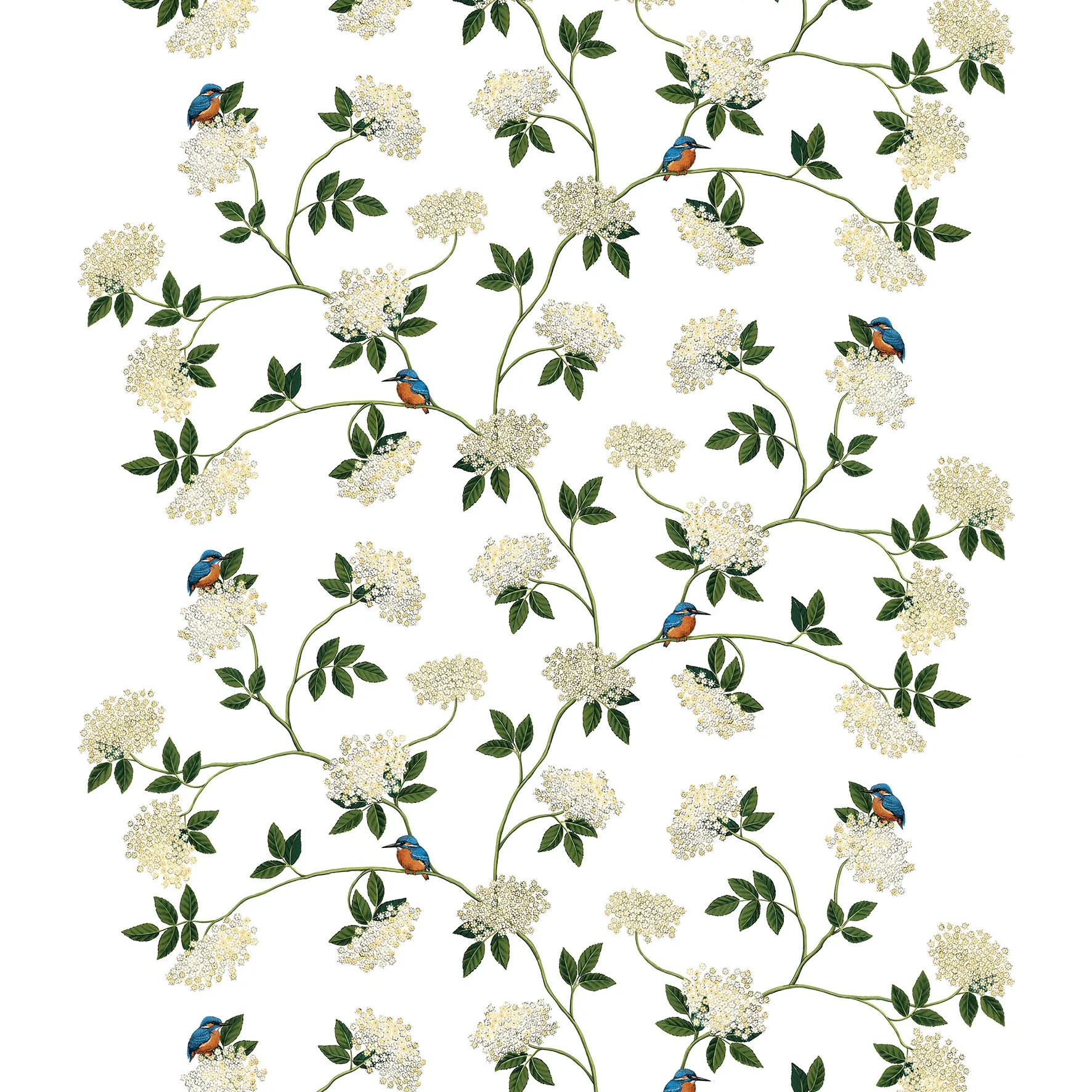 Kungsfiskaren Stoff, Weiß Arvidssons Textil