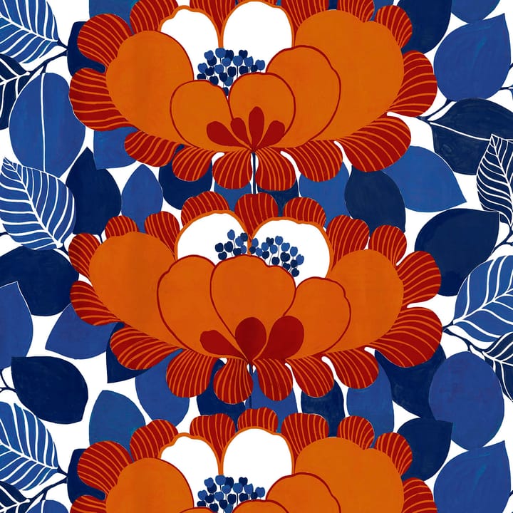 Leia Stoff - Rostrot-blau - Arvidssons Textil