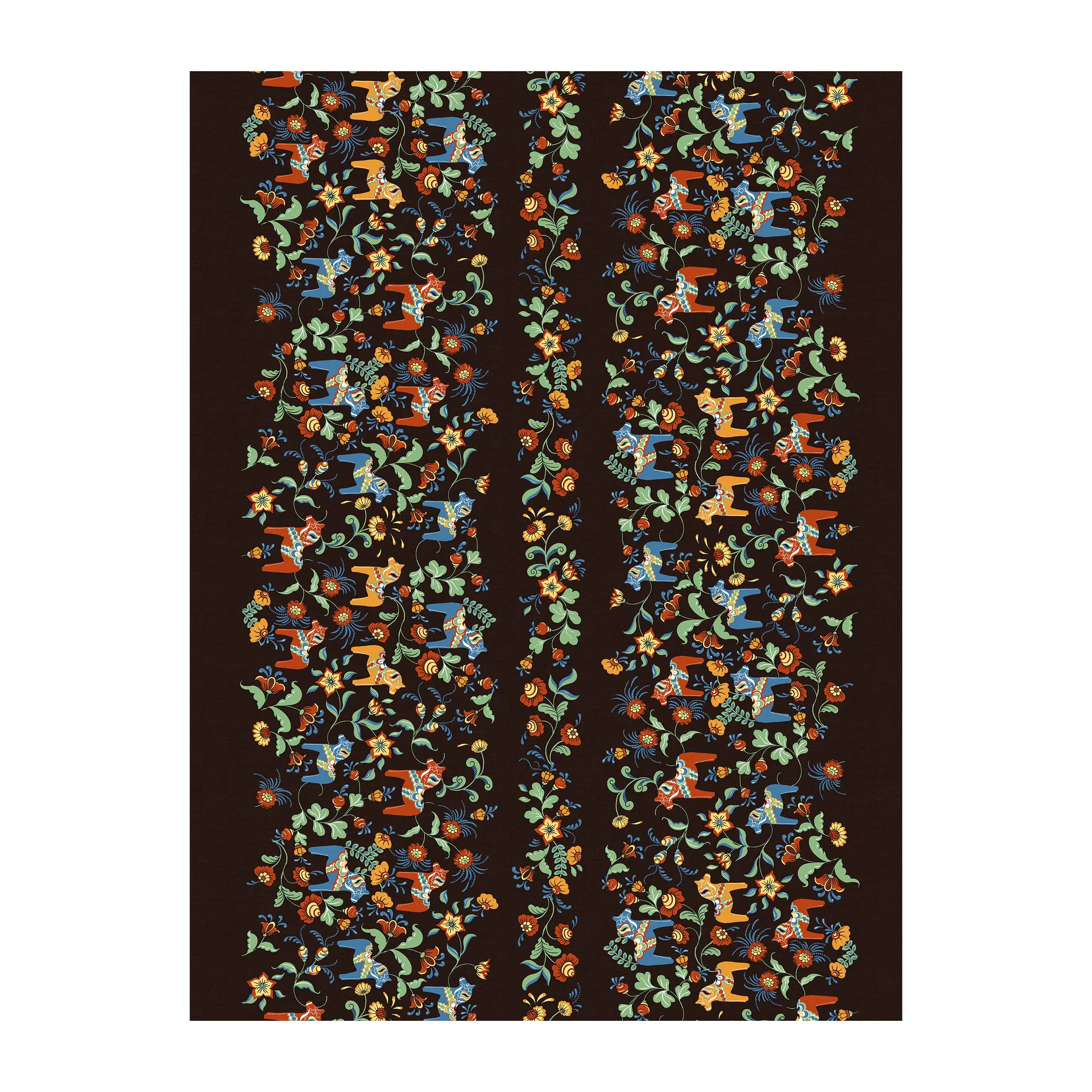 Leksand bedruckter Stoff, Schwarz Arvidssons Textil