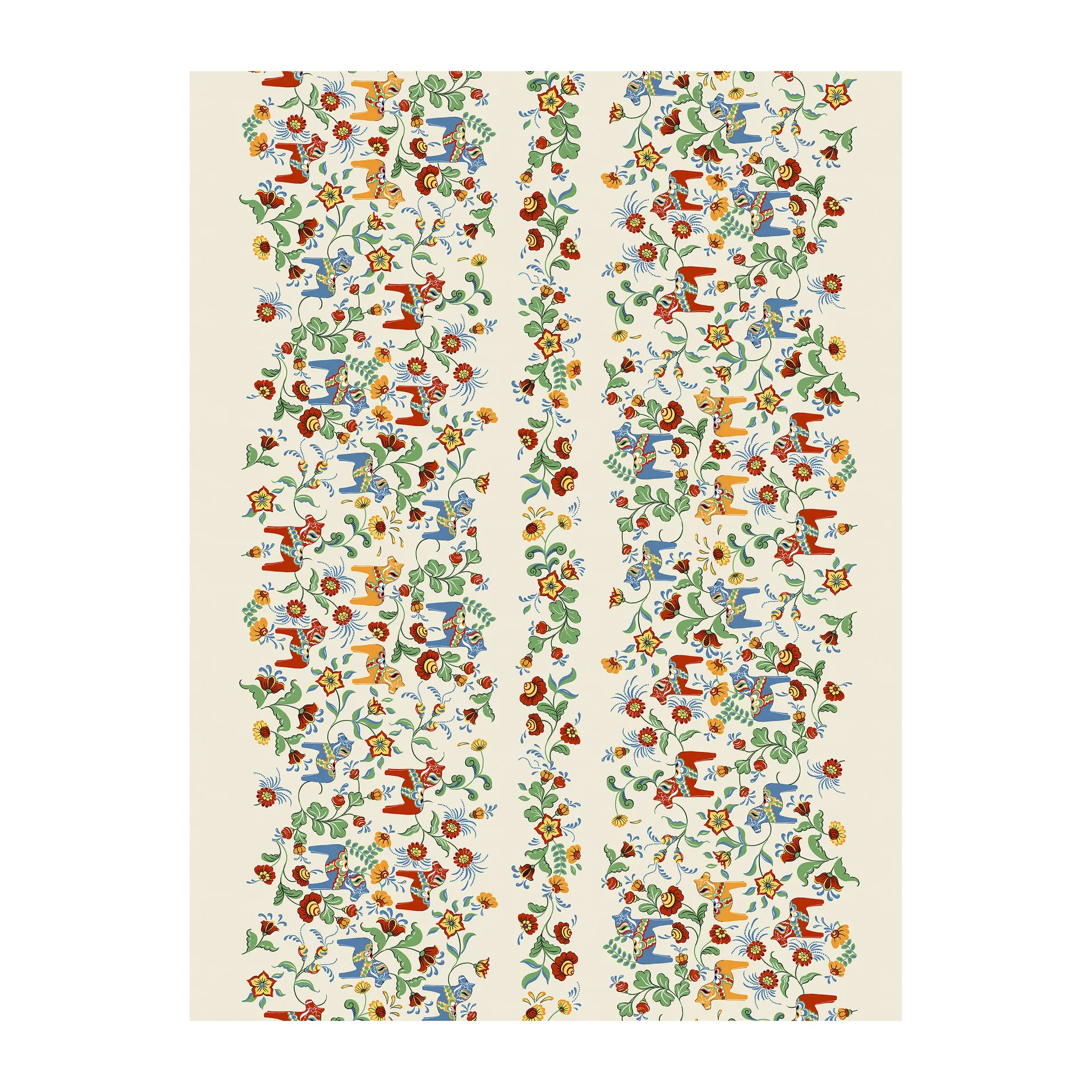 Leksand besticktes Wachstuch, Beige Arvidssons Textil