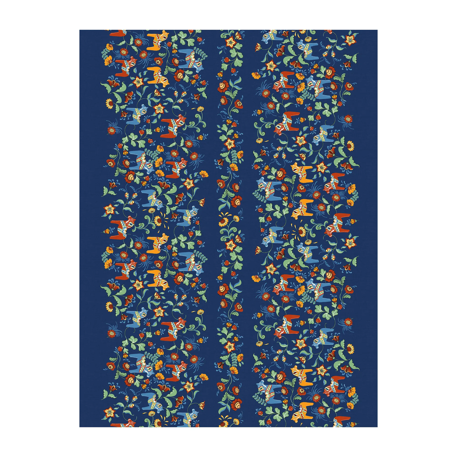 Leksand besticktes Wachstuch, Blau Arvidssons Textil