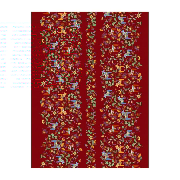 Leksand besticktes Wachstuch - Rot  - Arvidssons Textil