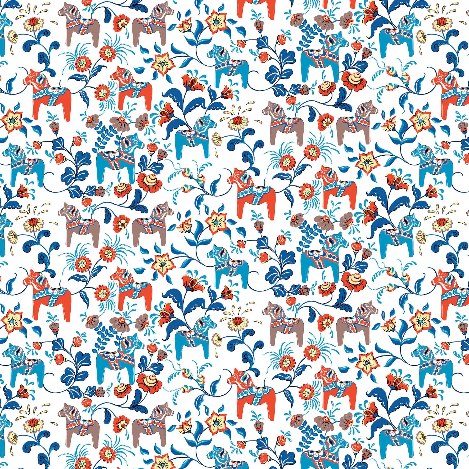 Leksand Wachstuch, Blau-orange Arvidssons Textil