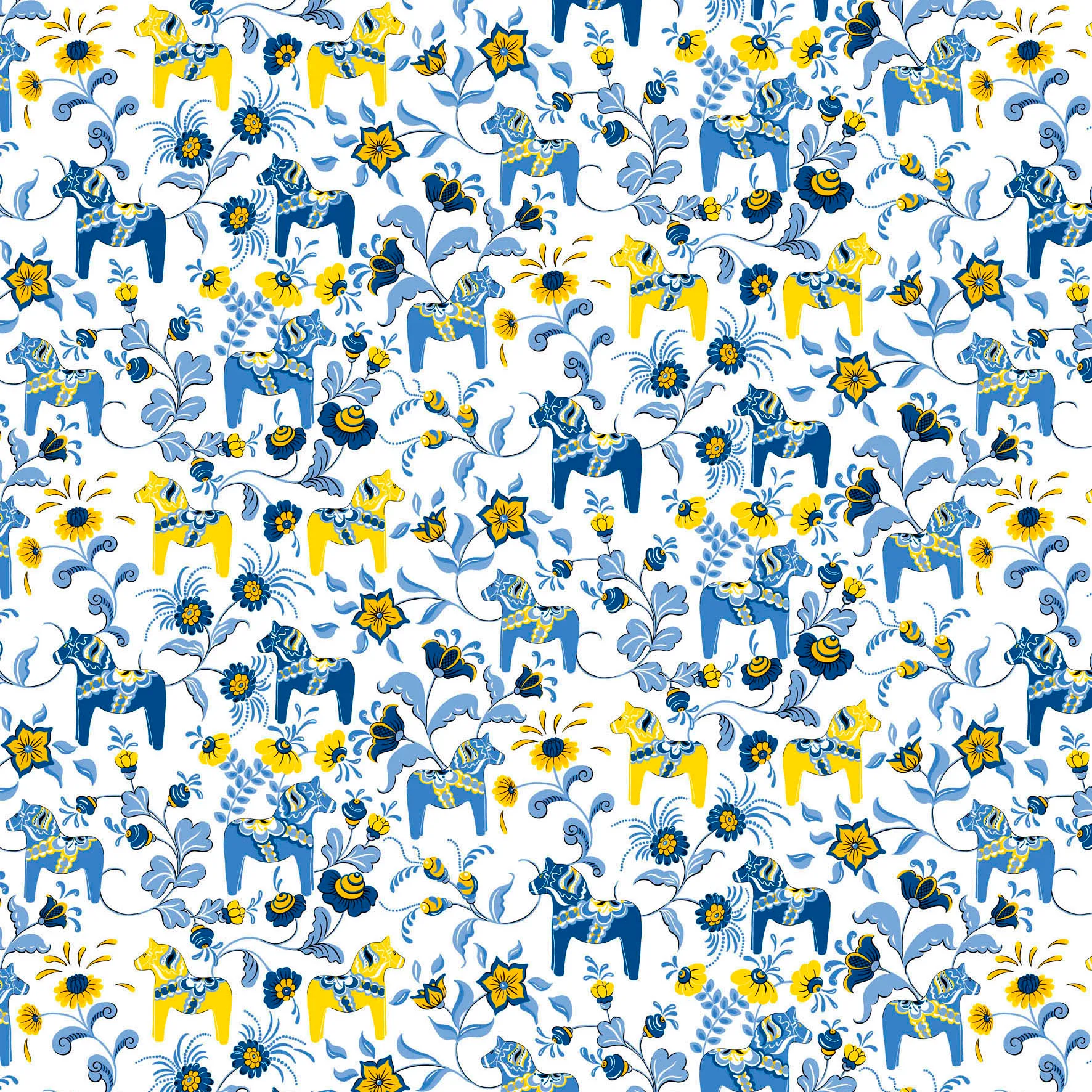 Leksand Wachstuch, Gelb-blau Arvidssons Textil
