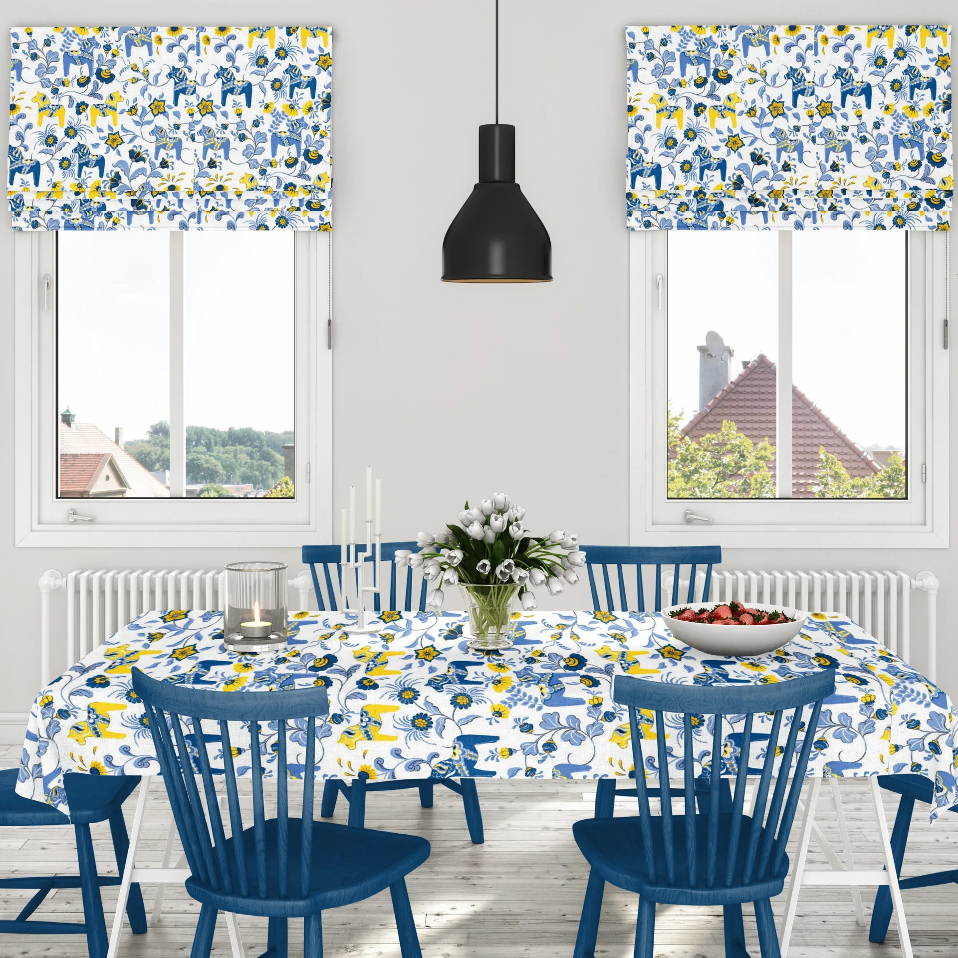 Leksand Wachstuch, Gelb-blau Arvidssons Textil