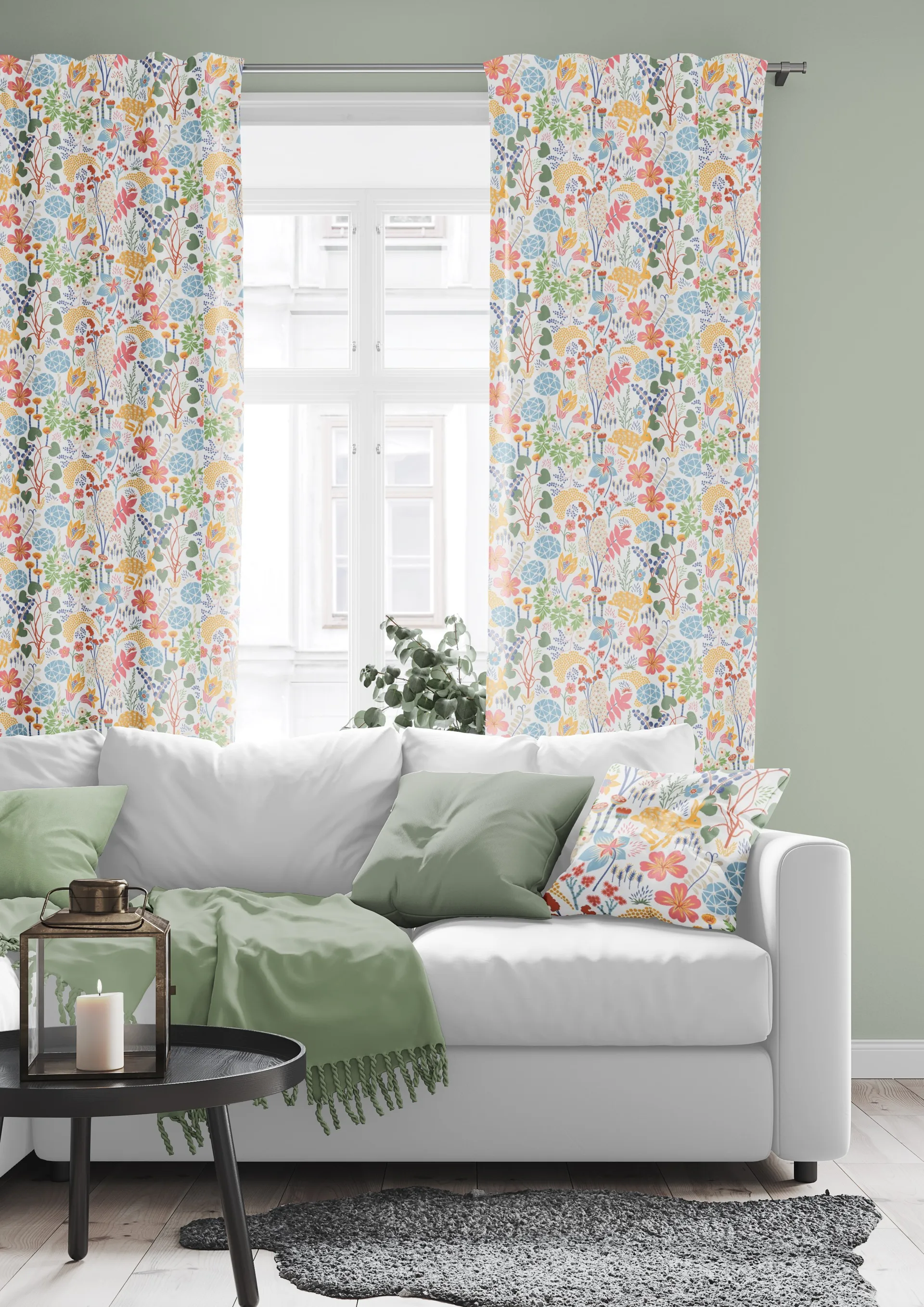 Lyckeflykt Stoff, Multi Arvidssons Textil