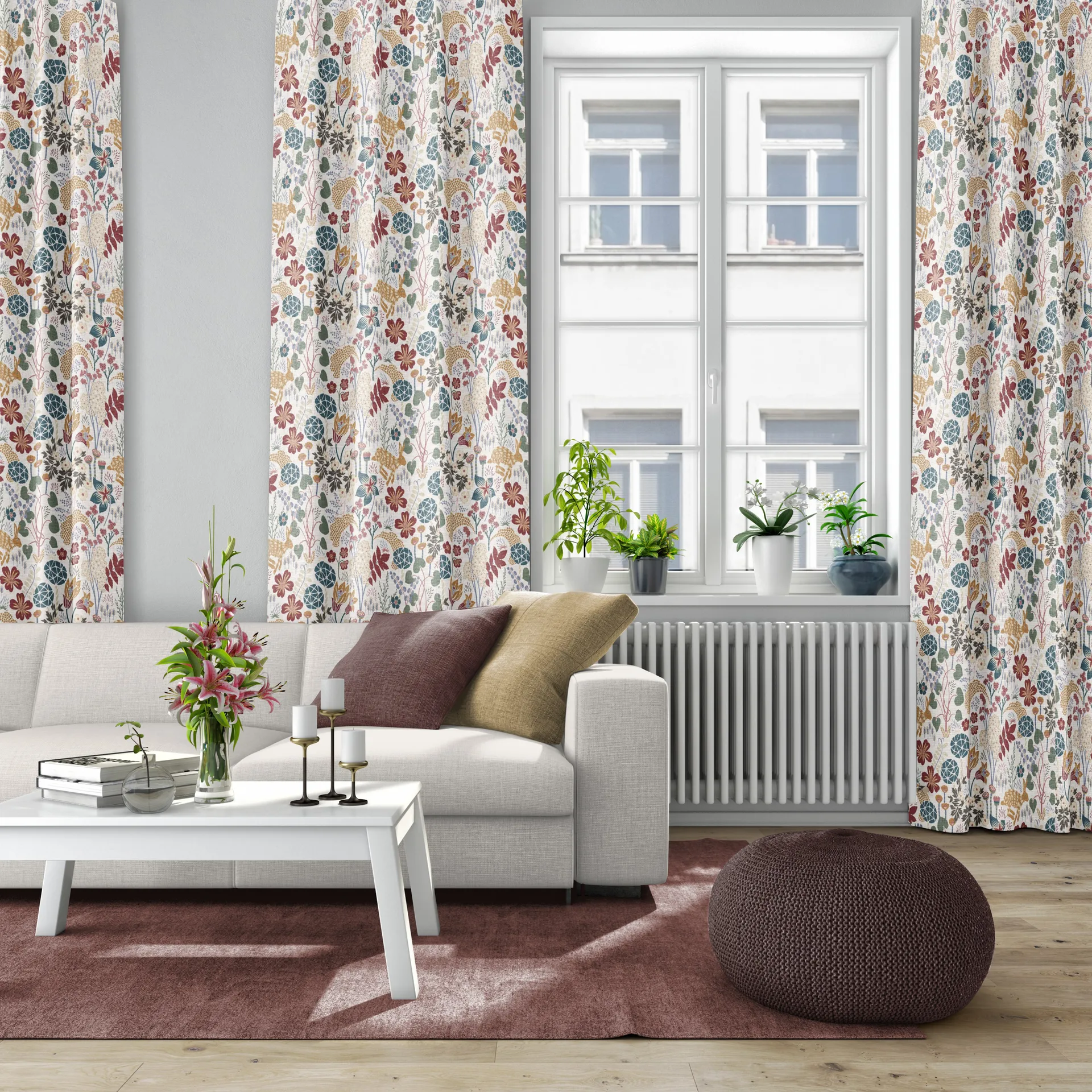 Lyckeflykt Stoff, Rost-braun Arvidssons Textil