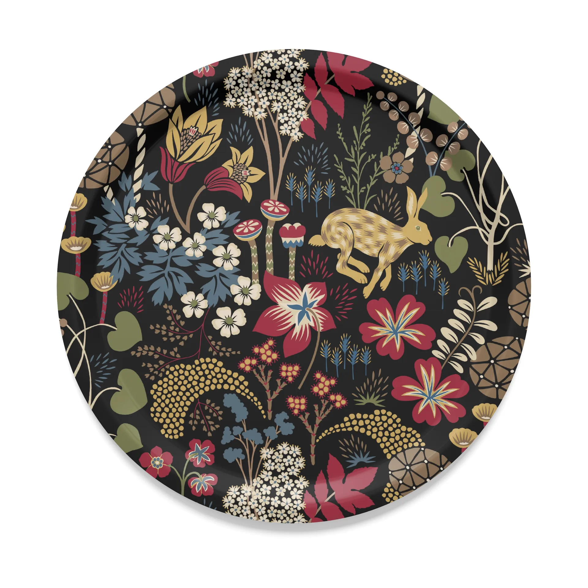 Lyckeflykt Tablett Ø31cm, Rot -braun Arvidssons Textil