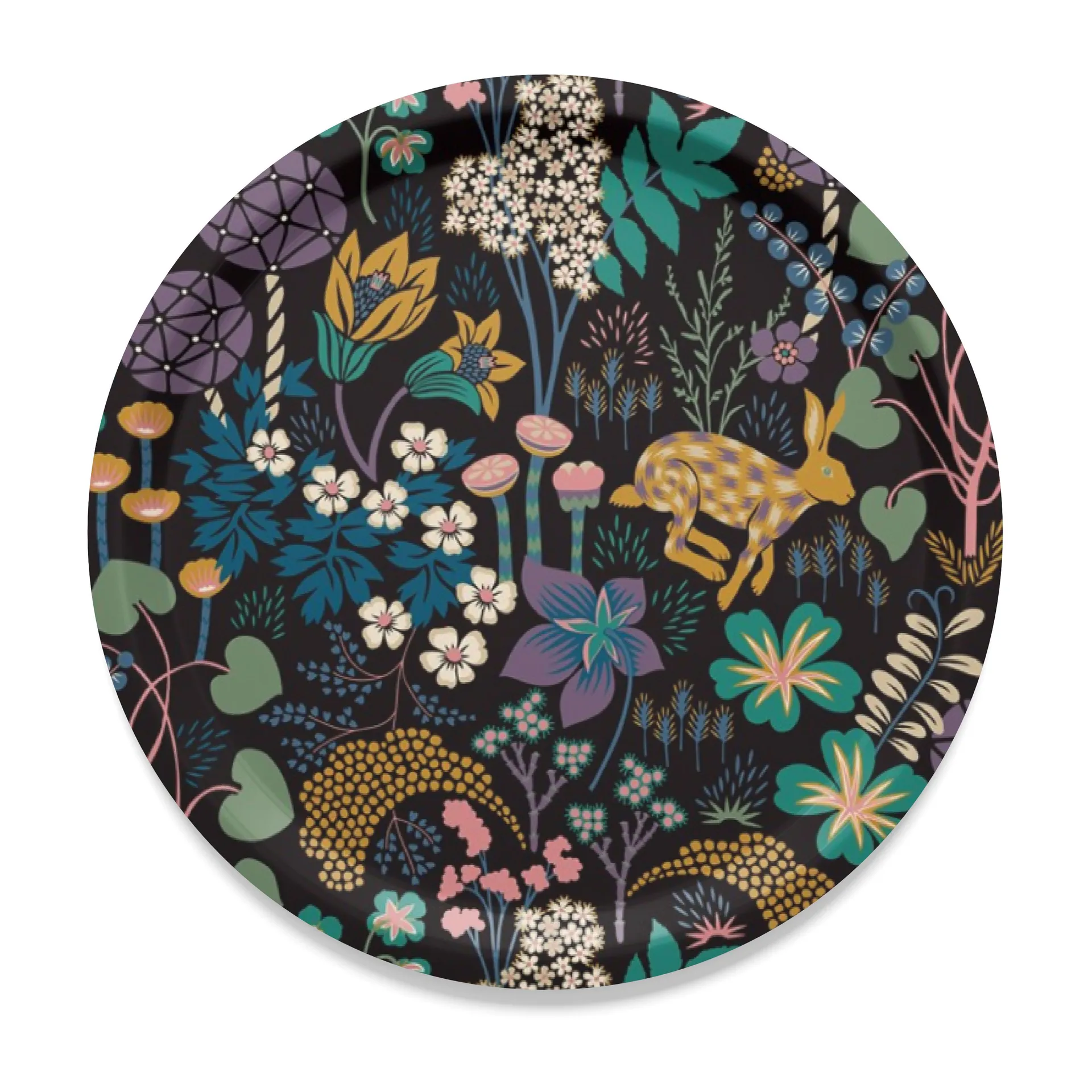 Lyckeflykt Tablett Ø38cm, Schwarz Arvidssons Textil