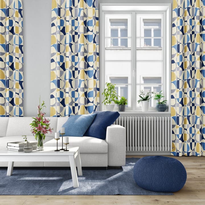 Mosaik Stoff - Blau - Arvidssons Textil