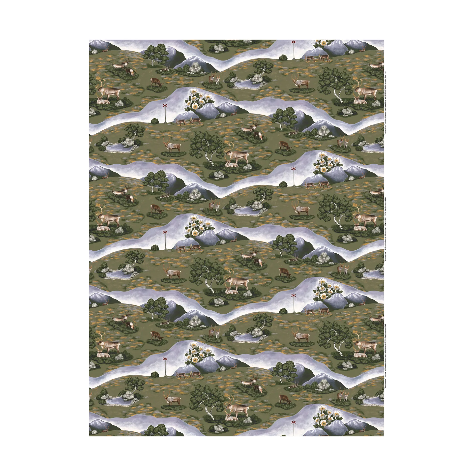 Renvandring Wachstuch, Dunkelgrün Arvidssons Textil