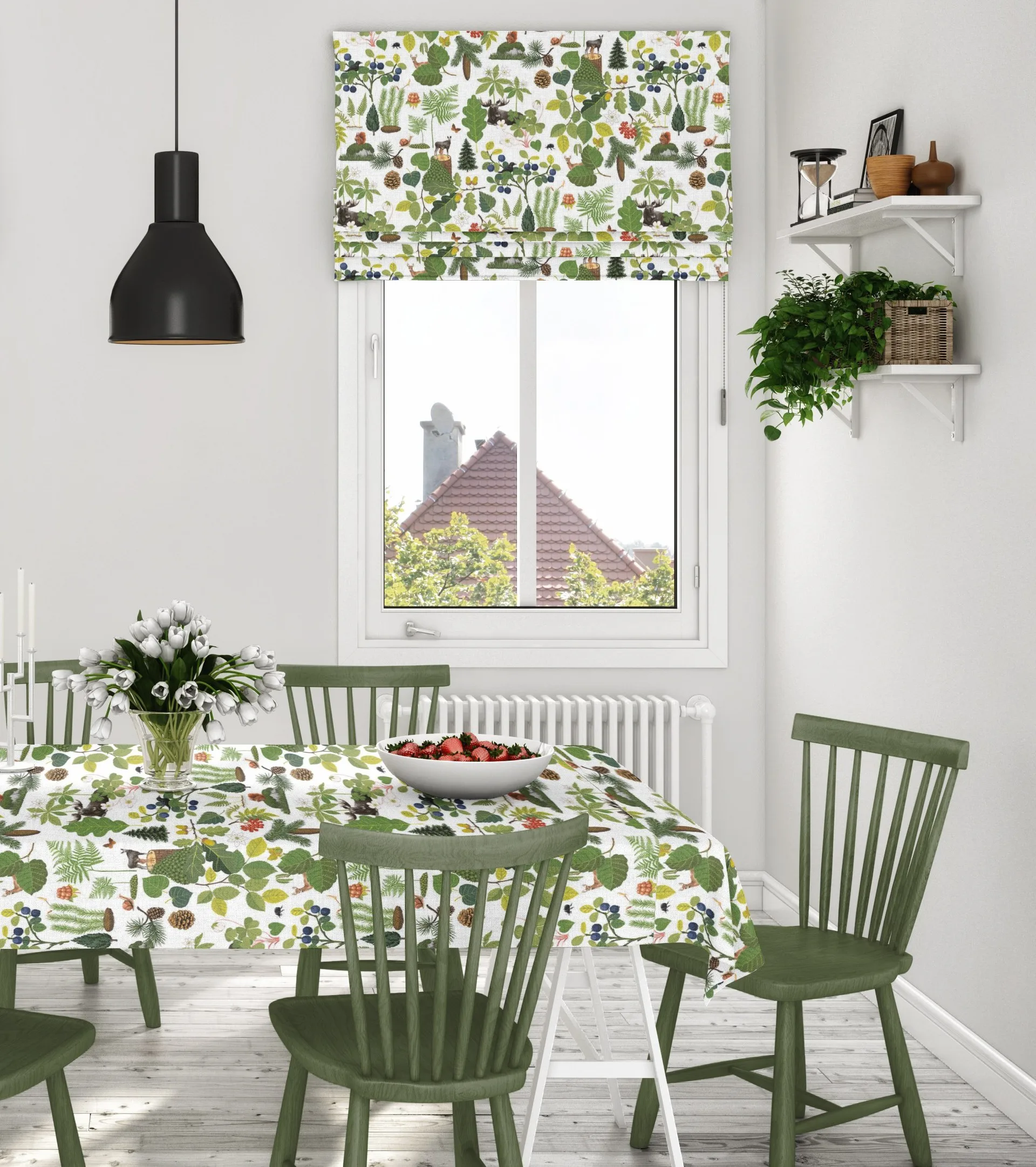 Skogsliv Wachstuch, Grün Arvidssons Textil