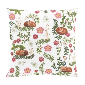 Sova räv Kissenbezug 47 x 47cm - Grün-rosa - Arvidssons Textil