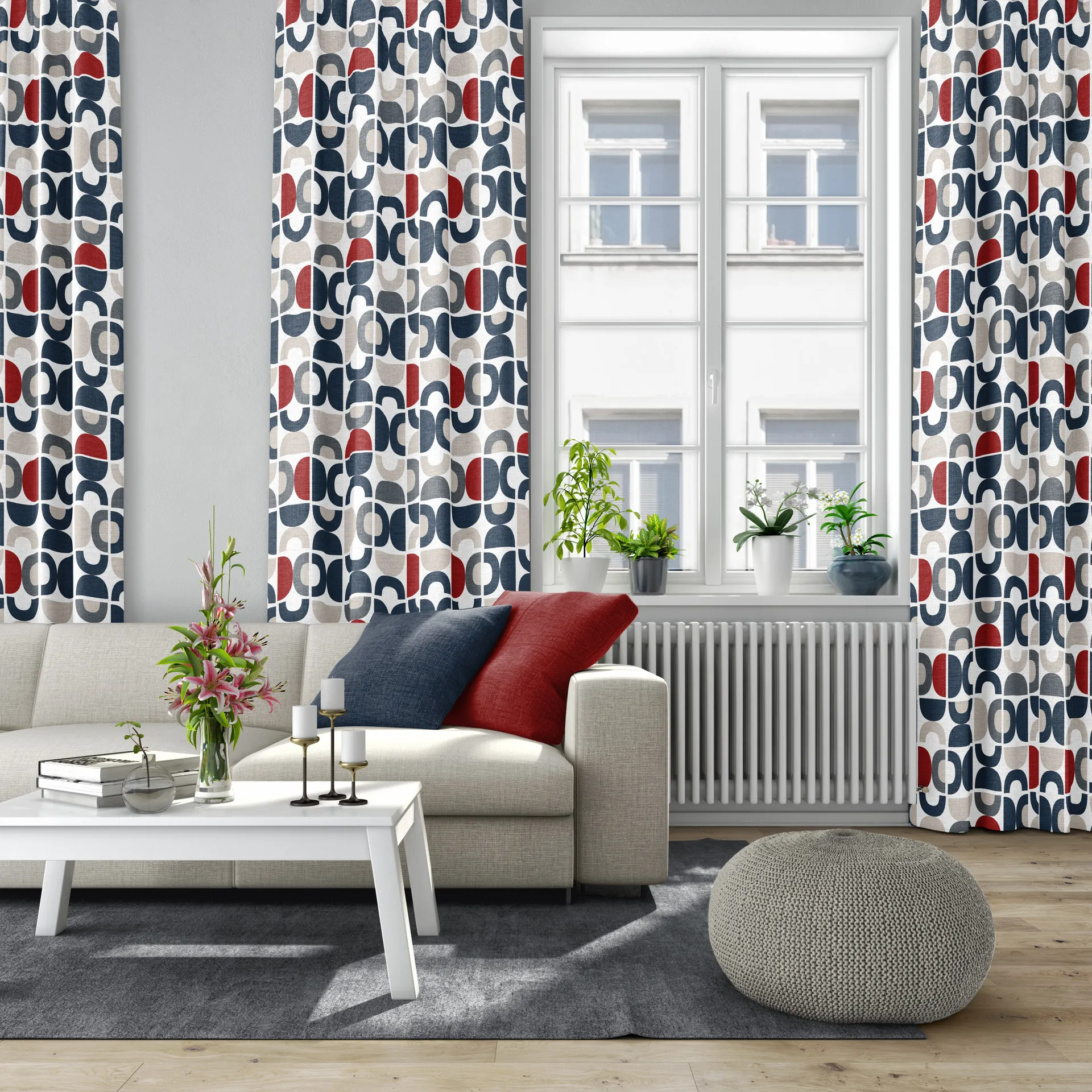 Spiraldans Stoff, Blau Arvidssons Textil