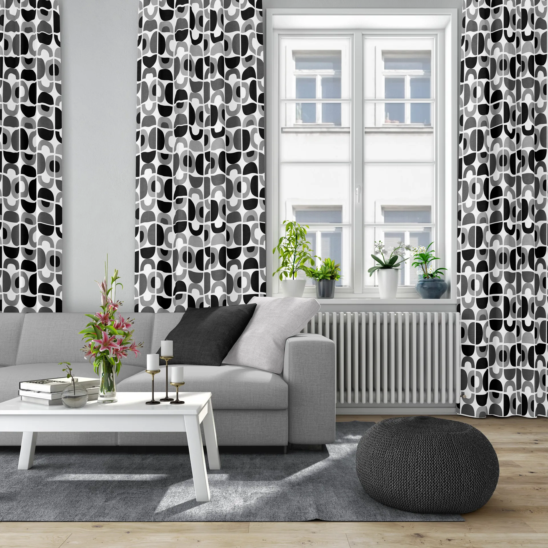 Spiraldans Stoff, Grau Arvidssons Textil