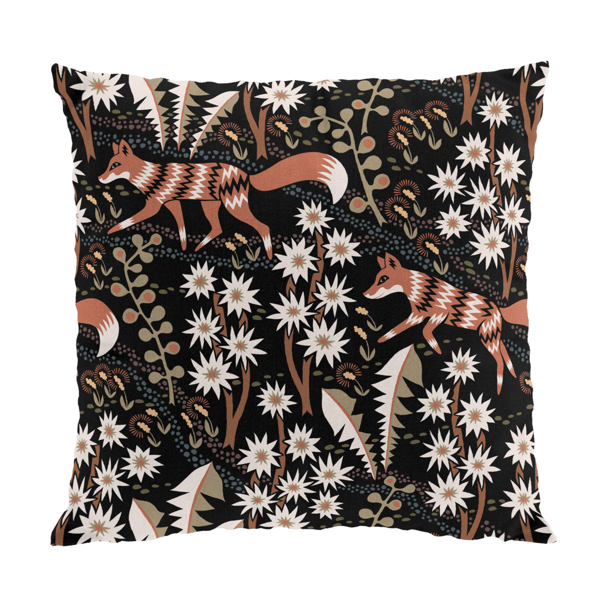 Arvidssons Textil Stjärnspeja Kissenbezug 47 x 47cm Schwarz-rost