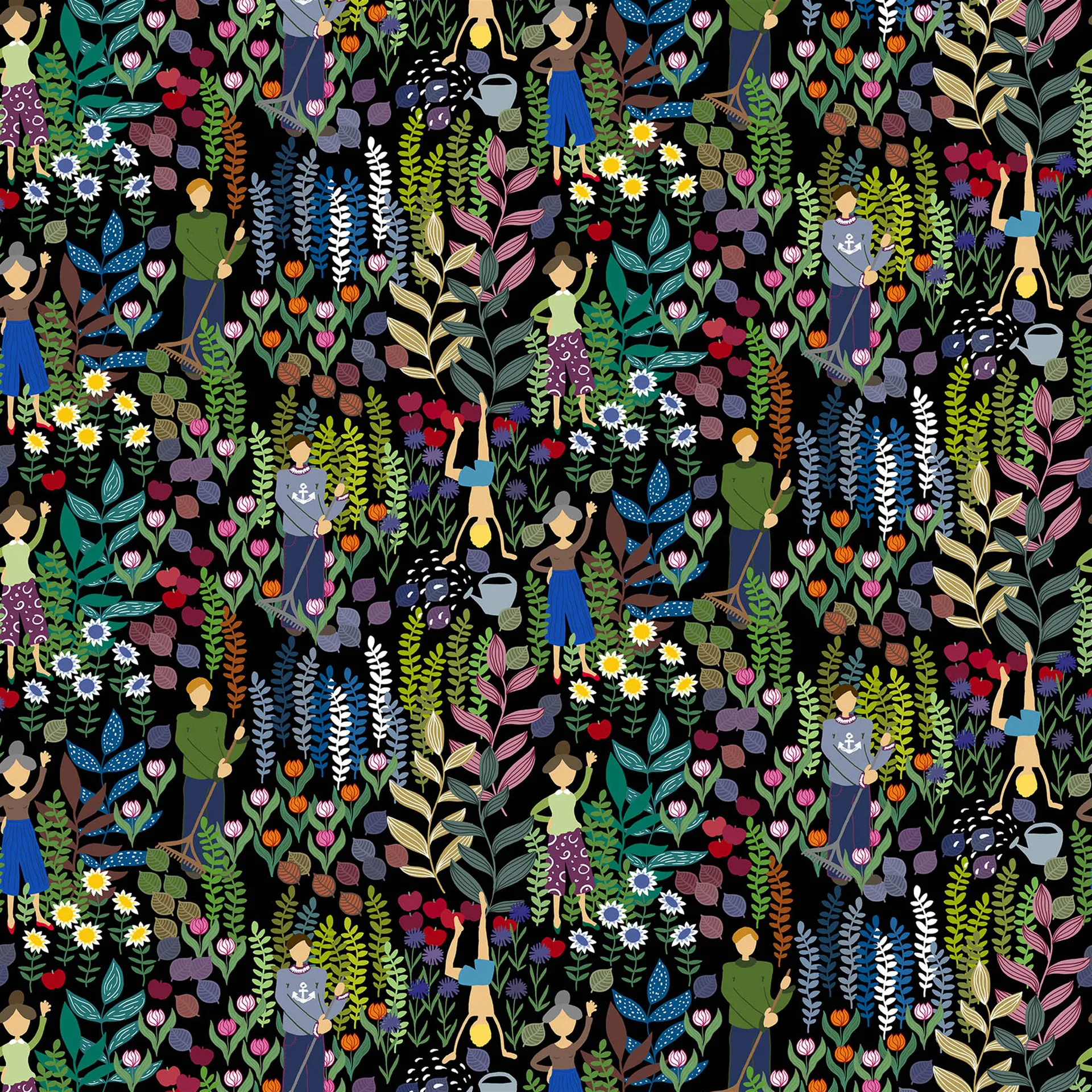 Trädgård Stoff, Schwarz Arvidssons Textil