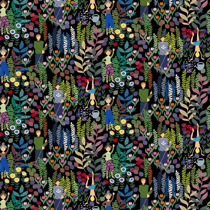 Trädgård Stoff - Schwarz - Arvidssons Textil