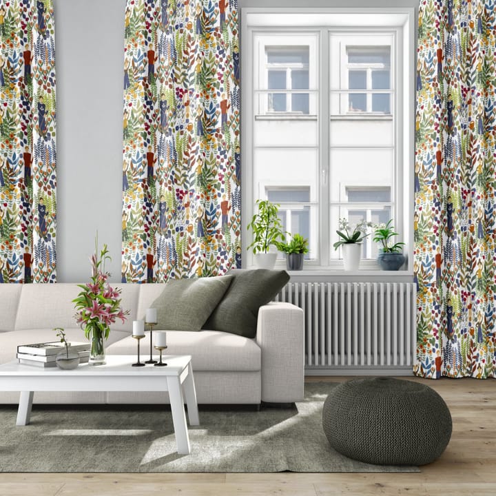 Trädgård Stoff - Weiß-Multi - Arvidssons Textil