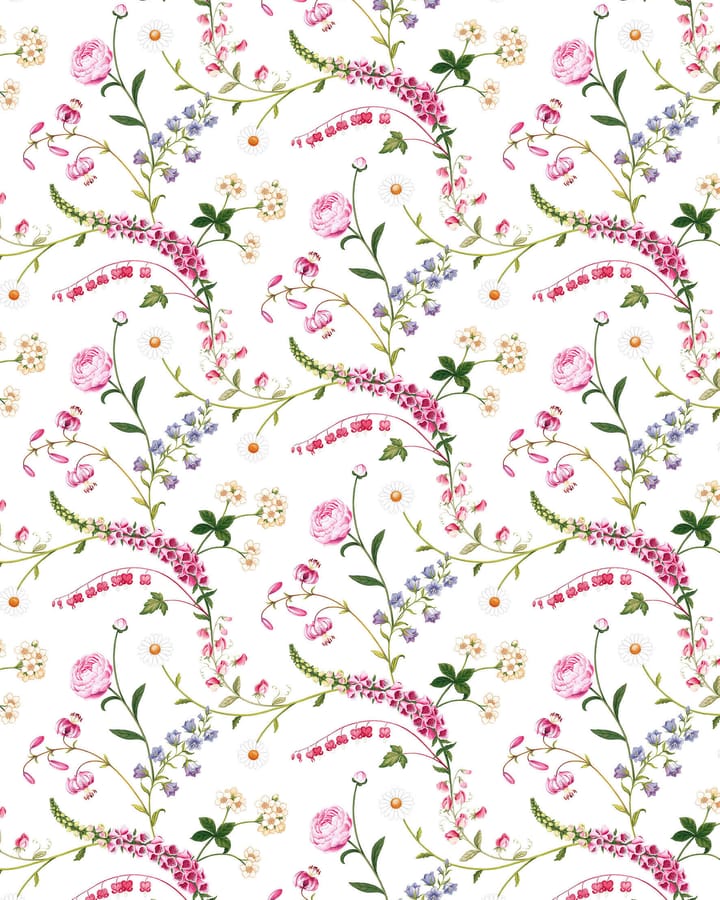 Trädgårdsblom Stoff - Rosa - Arvidssons Textil