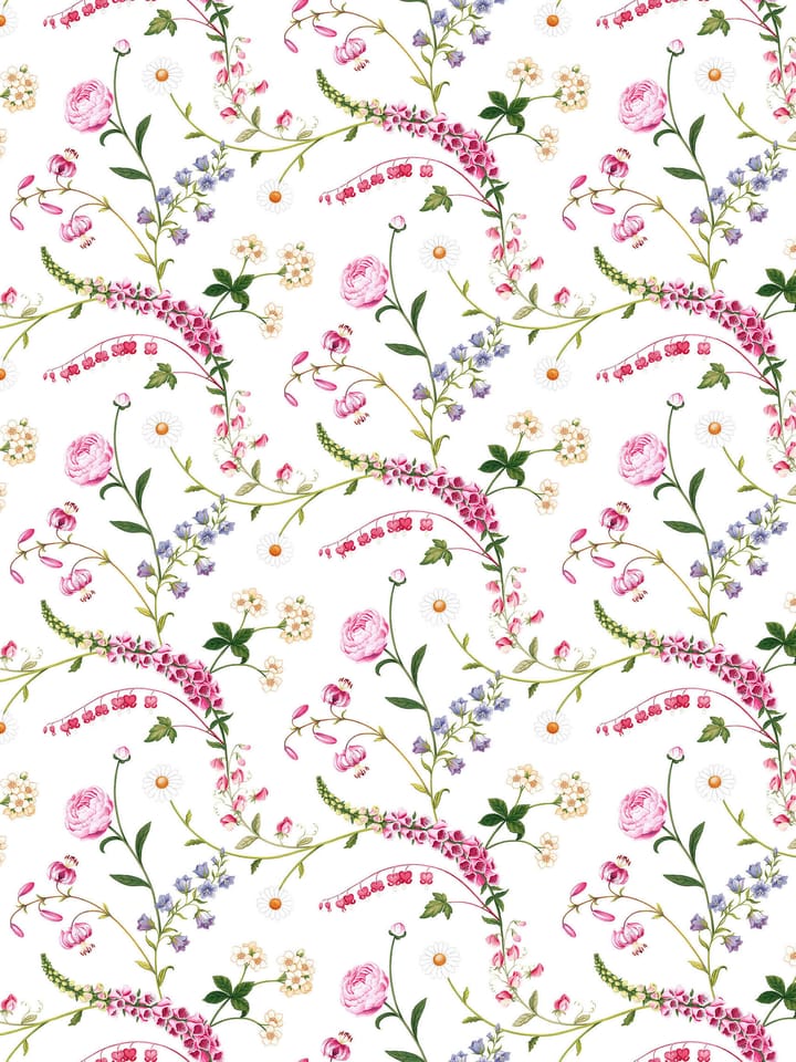 Trädgårdsblom Wachstuch - Rosa - Arvidssons Textil