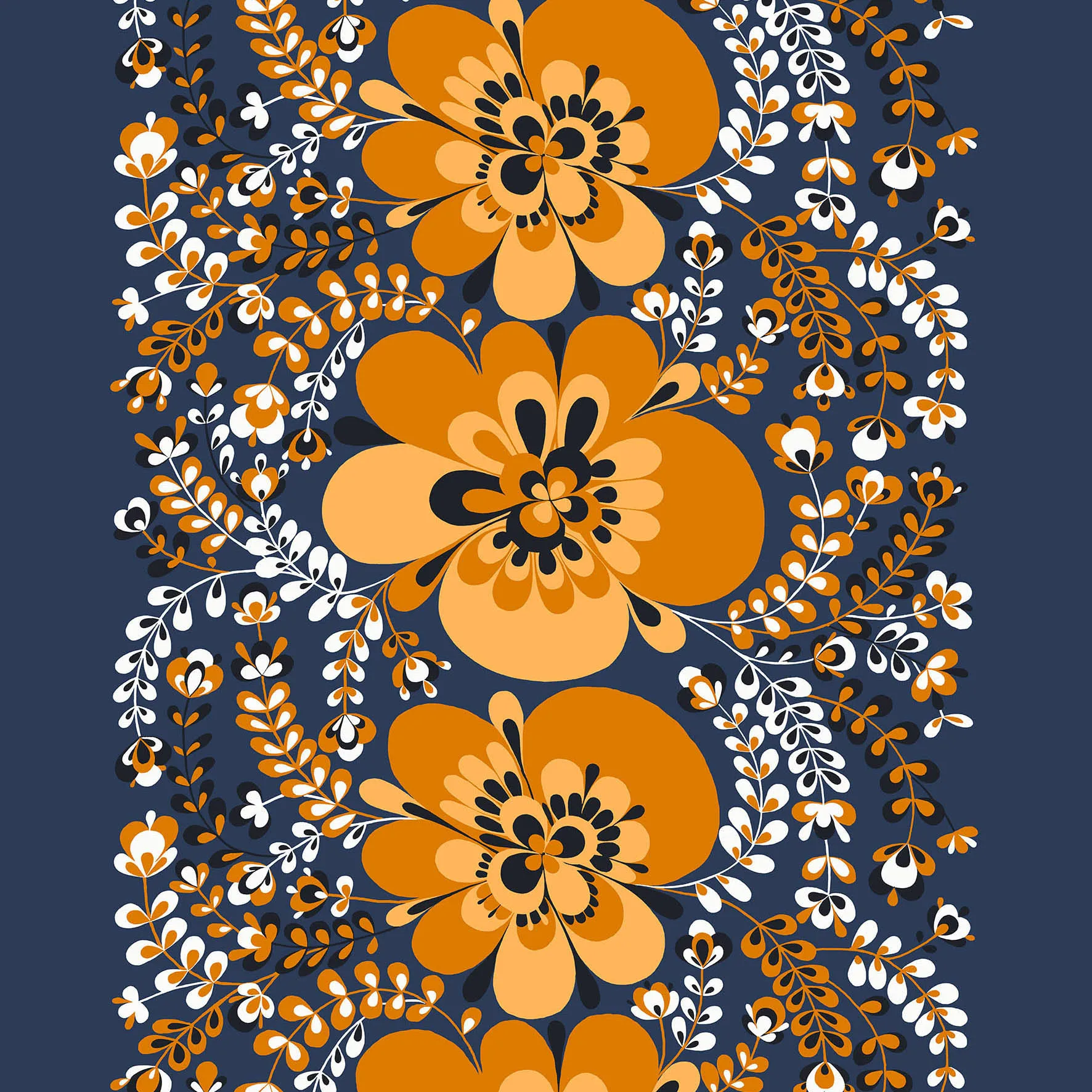 Viveka Wachstuch, Orange-blau Arvidssons Textil