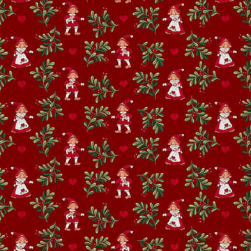 Weihnachtsherz Borte Stoff - Rot - Arvidssons Textil