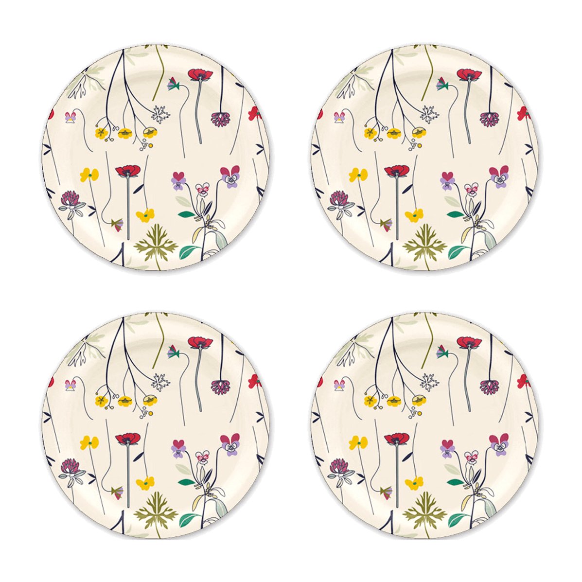 Åry Home Herbarium Glasuntersetzer Ø11cm 4er Pack Off-white