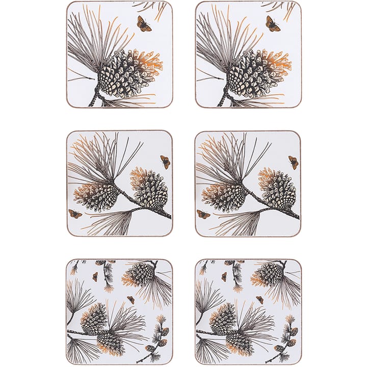 Pine Cone Glasuntersetzer 6er Pack - Cotton white - Åry Home