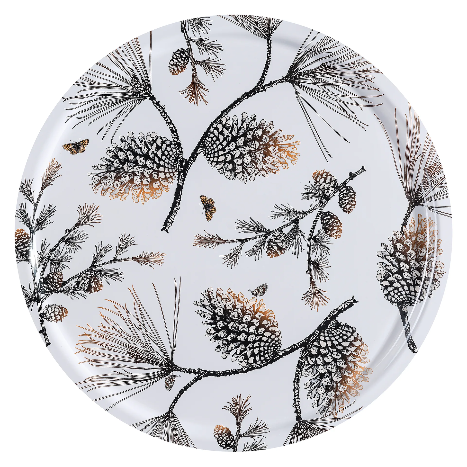 Pine Cone Tablett Ø 65cm, Cotton white Åry Home