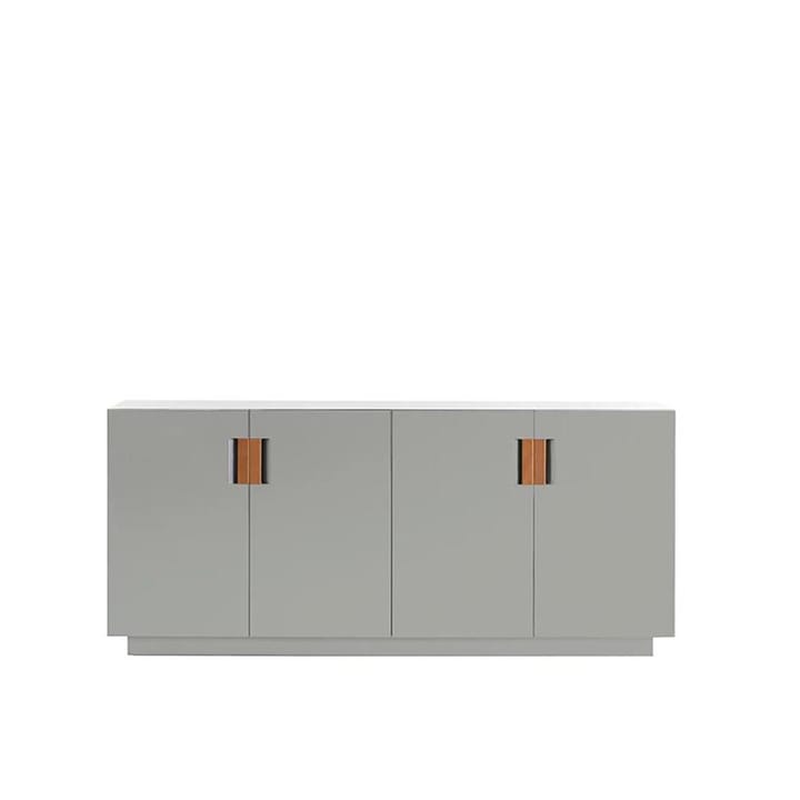 Frame 160 Low Schrank - Light grey, Falttüren, 42 cm, cognac - Asplund