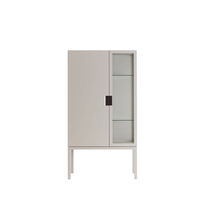 Frame Semi Vitrinenschrank - Dark sand, Leder braun - Asplund