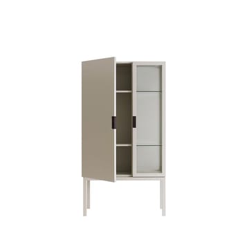 Frame Semi Vitrinenschrank - Dark sand, Leder braun - Asplund