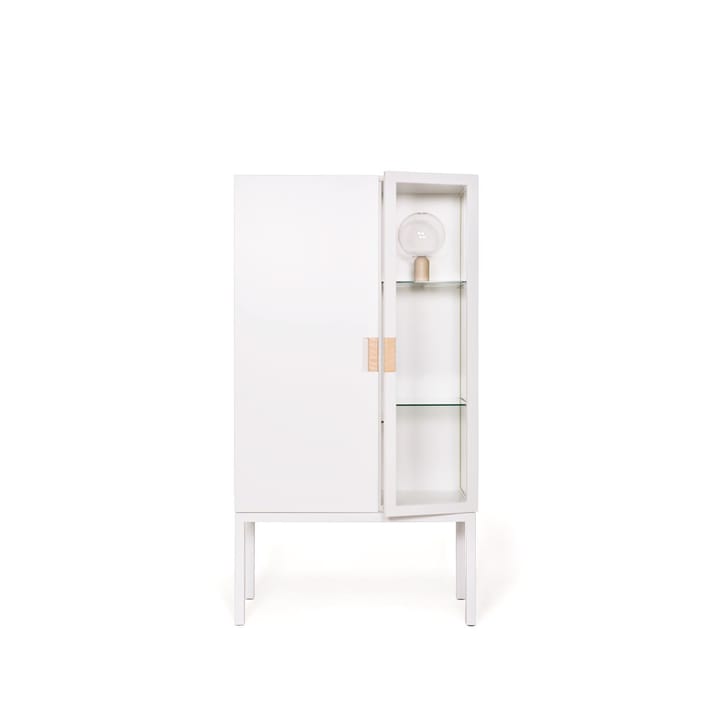 Frame Semi Vitrinenschrank - White, natürliches Leder - Asplund