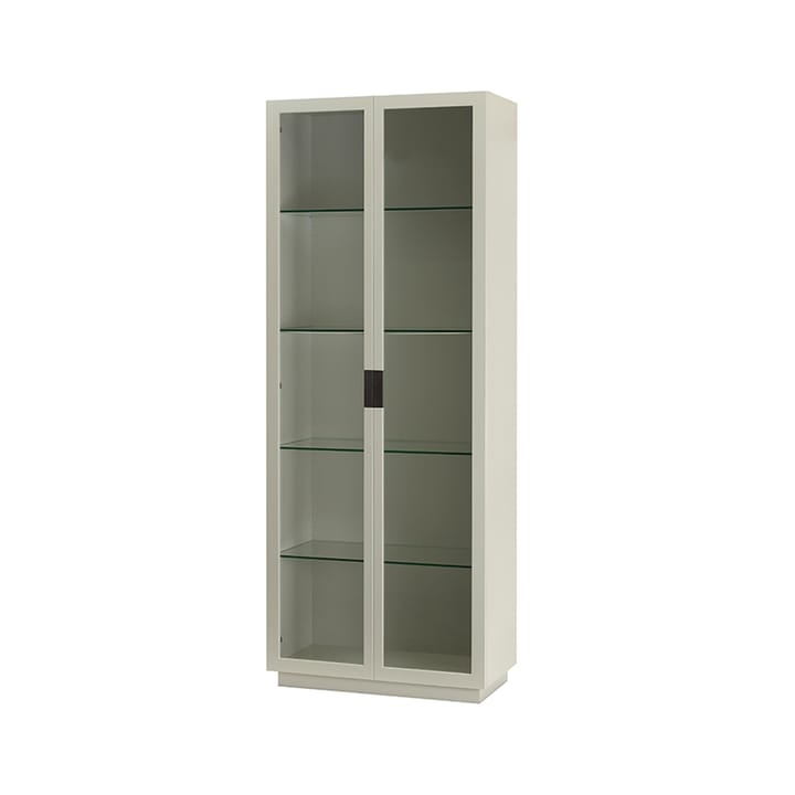 Frame XL Vitrinenschrank - Light grey, schwarzer Ledergriff - Asplund