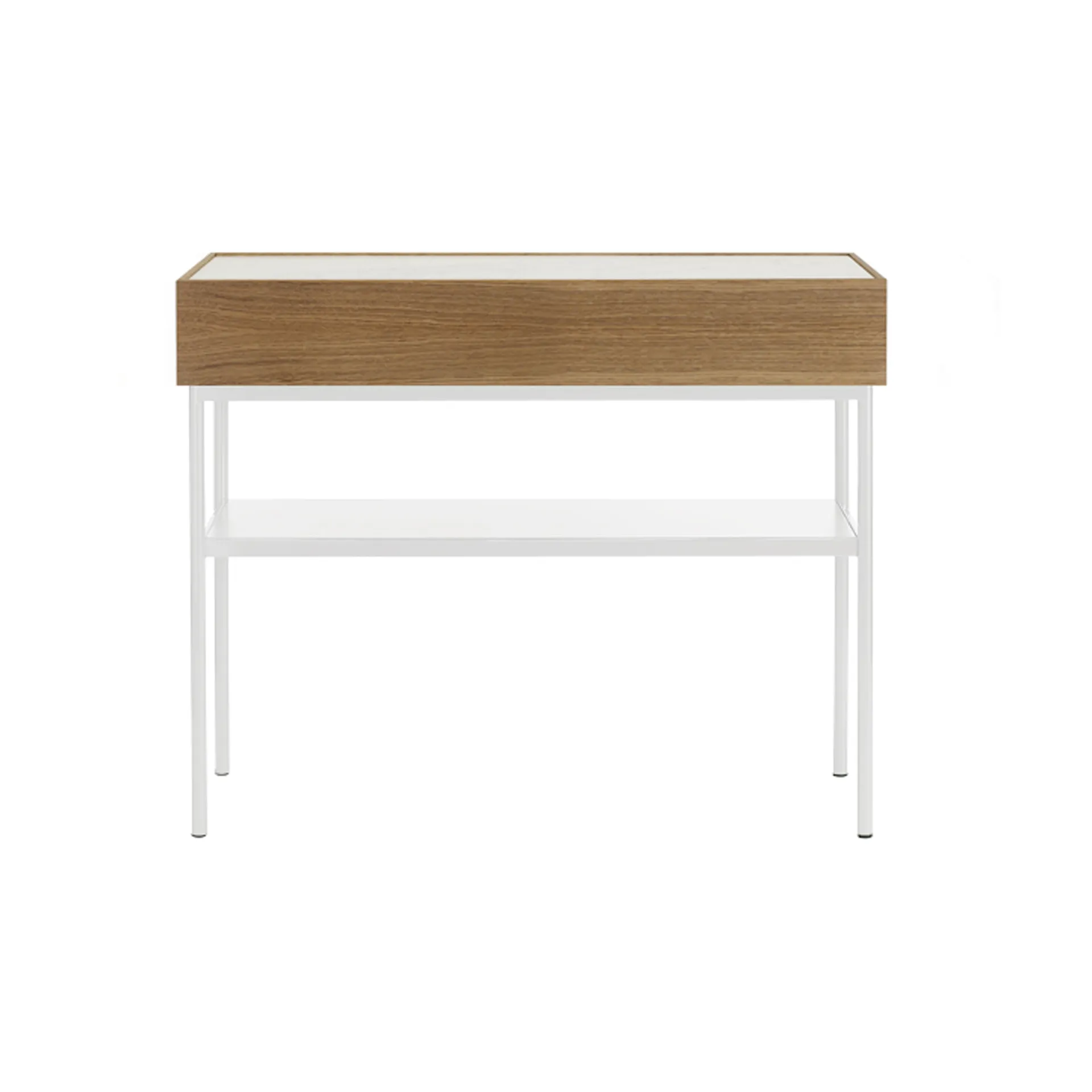 Luc 100 Konsolentisch, Walnussgebeizte Eiche-Carrara marmorplatte, P4 Asplund