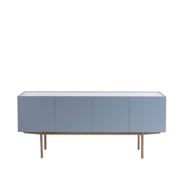Luc Deluxe 160 Sideboard Nordic blue topp carrara Beine p4 Turen