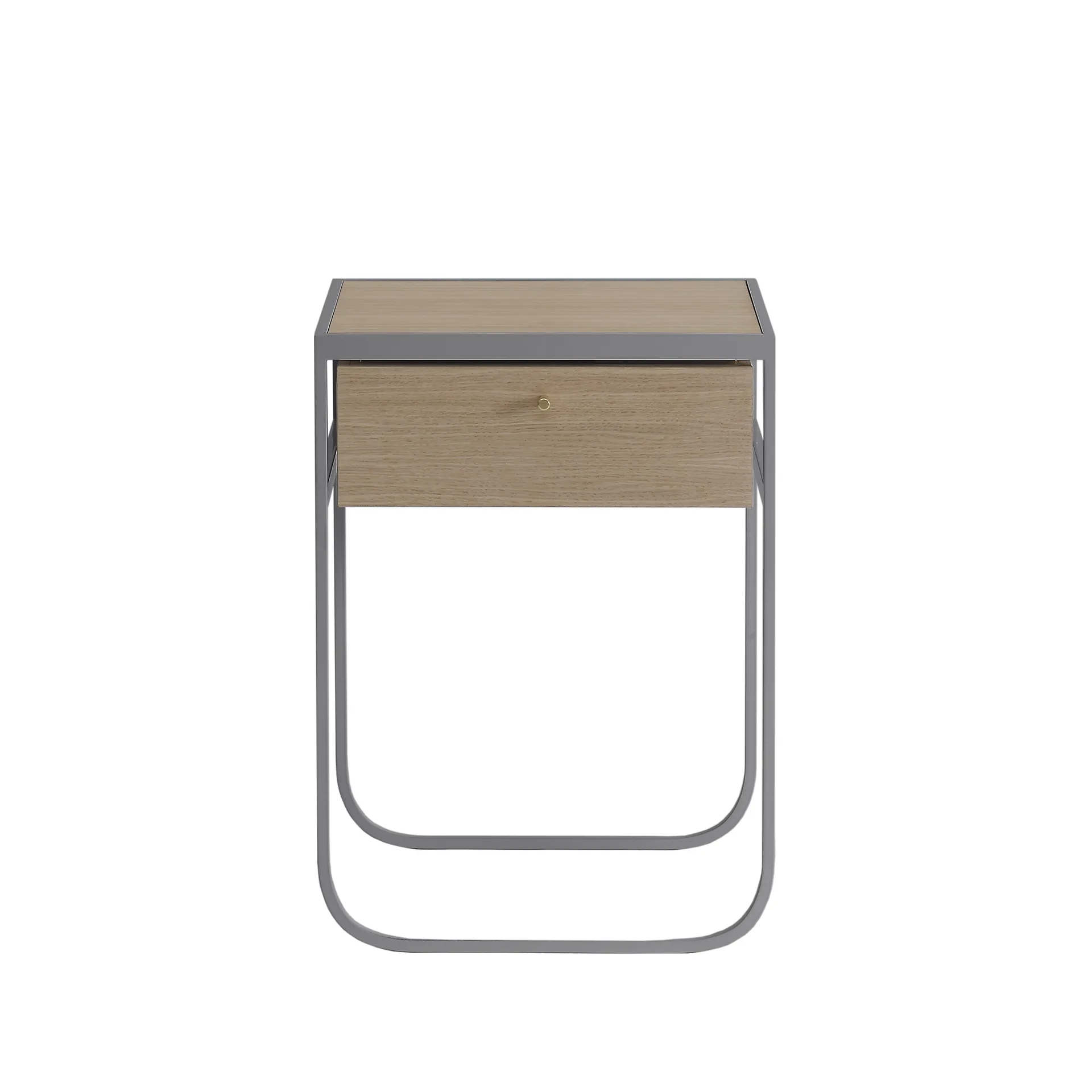 Nati Tati Drawer Nachttisch, Storm grey, weiß lackierte Eiche Asplund