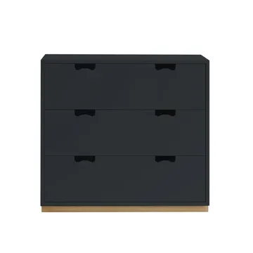 Snö A3 Kommode - Char grey, Eichensockel - Asplund