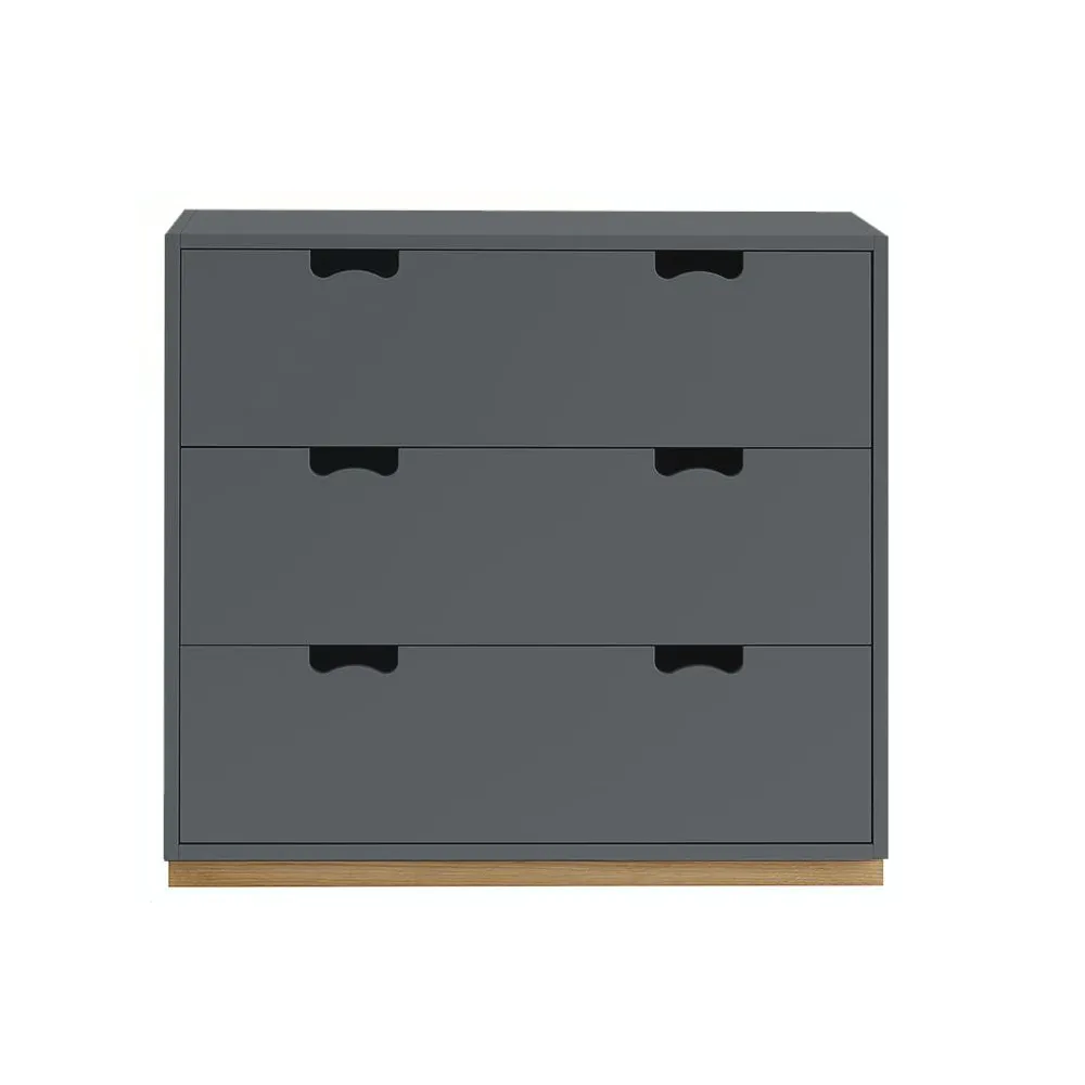 Snö A3 Kommode, Storm grey, Eichensockel Asplund