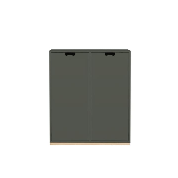 Snö E Schrank - Green khaki, Birkensockel/verdeckte Türen,  30 cm - Asplund