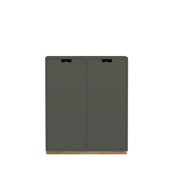 Snö E Schrank - Green khaki, Eichensockel, abgedeckte Türen,  42 cm - Asplund