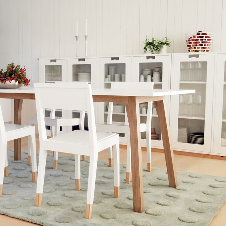 Snö E Vitrinenschrank - White, Eiche-Sockel,  42 cm - Asplund