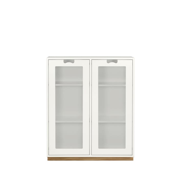 Snö E Vitrinenschrank - White, Eiche-Sockel,  42 cm - Asplund