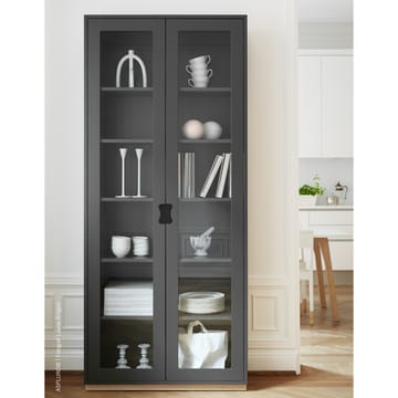 Snö F Hochschrank Vitrine - Char grey, Birkensockel,  42 cm - Asplund