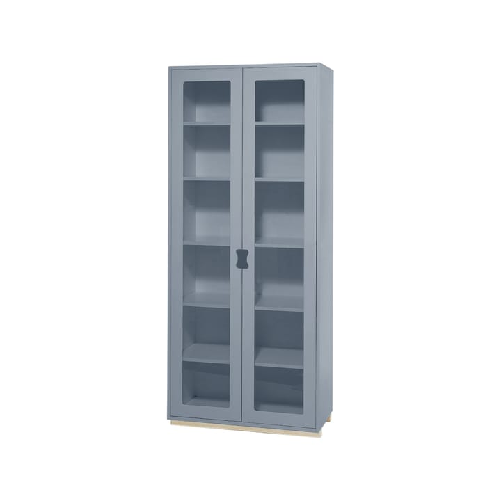 Snö F Hochschrank Vitrine - Nordic blue, Birkensockel,  30 cm - Asplund