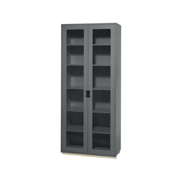 Snö F Hochschrank Vitrine - Storm grey, Birkensockel,  30 cm - Asplund