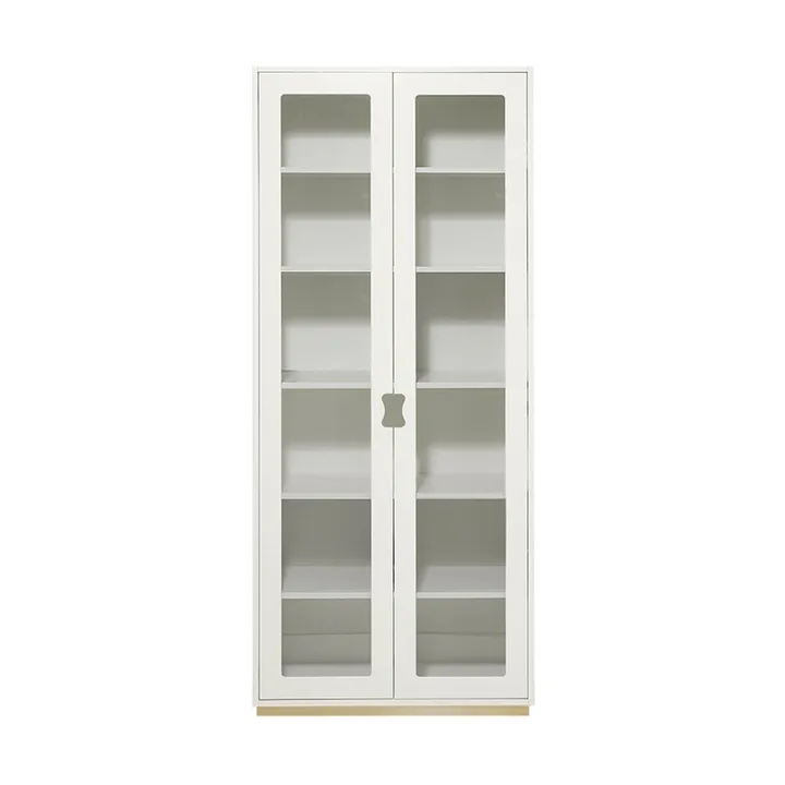 Snö F Hochschrank Vitrine - White-Eiche, Eichensockel, T 30 cm - Asplund