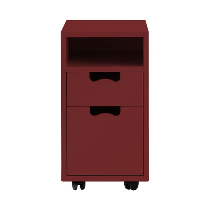 Snö G3 Nachttisch - Brown red, schwarze Räder - Asplund